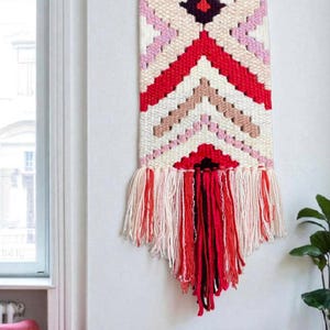 Handmade Woven Wall Hanging Tapestry: Boho Fiber Art Decor 1 - 21x67 cm.