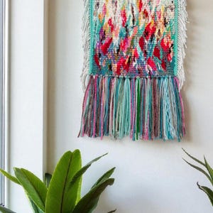 Handmade Woven Wall Hanging Tapestry: Boho Fiber Art Decor image 4