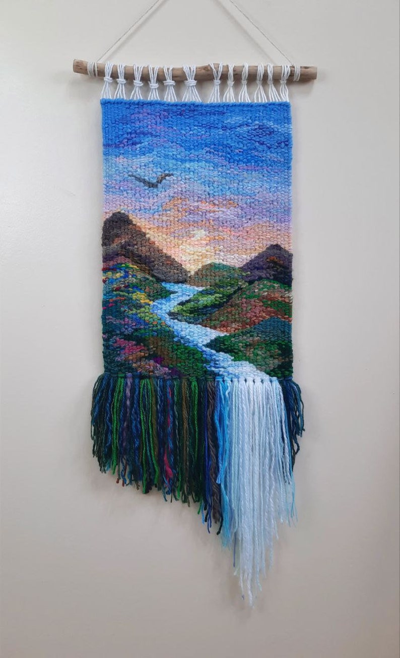 Handmade Tapestry Waterfall Wall Decor Weaving Etsy UK