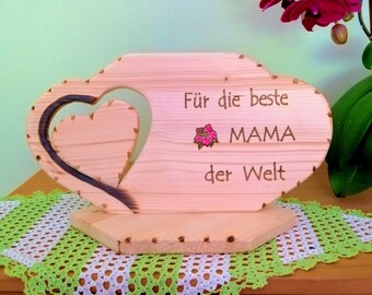 Holz Deko, für die Beste Mama der Welt ,Herzen,Dekoschild,Dekobrett,Holz Deko Schild, Ornament ,Dekoration ,Geschenk für die Mama|Mutter