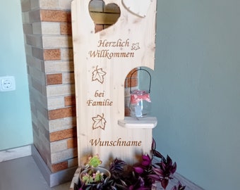 Willkommen Tür Schild Personalisiert Aus Holz Mit Namen Oder Familienamen Geschenk Zur Hochzeit Oder Weihnachten