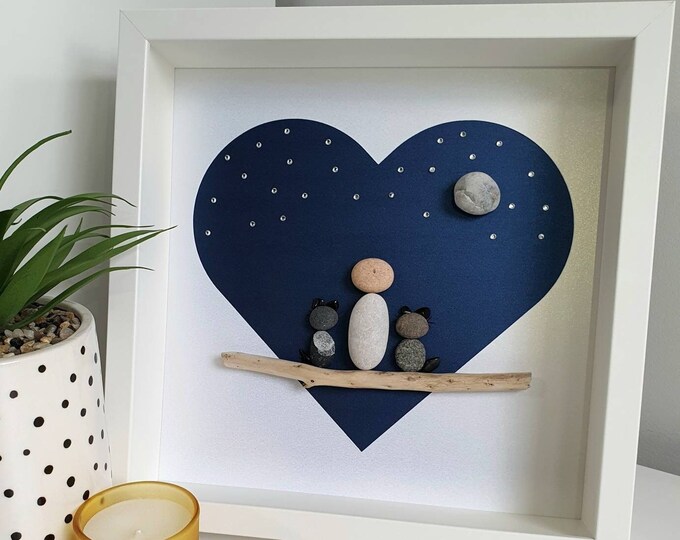 Pebble Art Picture - A Night Sky