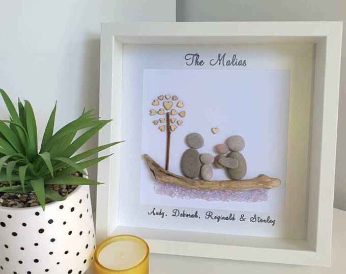 Pebble Art Picture - Our Family