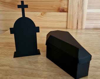 Halloween Decor - Coffin and Gravestone