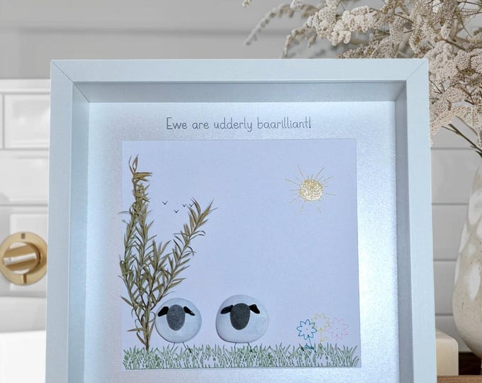Pebble Art Picture - Sheep Pebble Art Picture