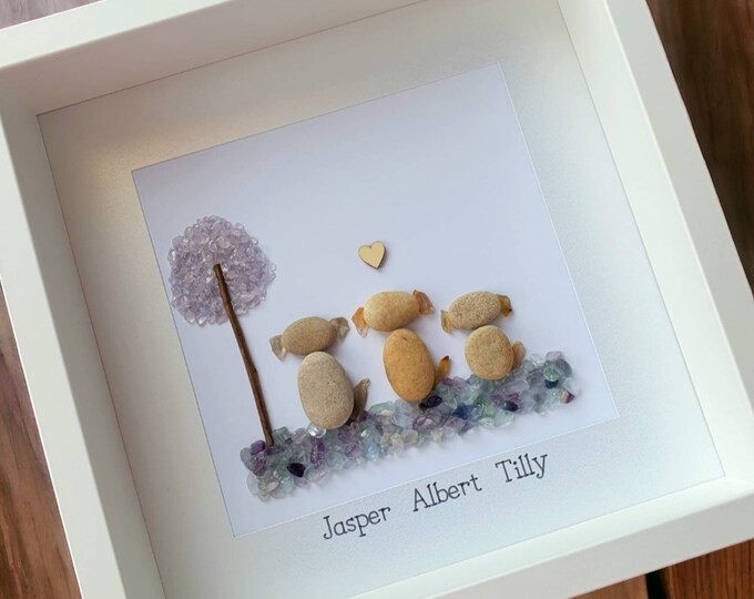 Personalised Pebble Art Dog Portrait – Custom Pet Picture, Handmade Gift, Dog Lover Wall Art, Cat Lover Wall Art
