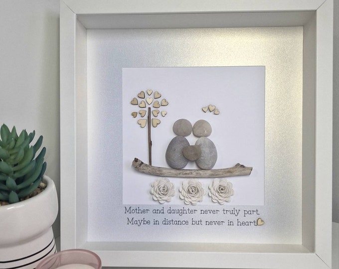 Pebble Art Picture - Mother and Daughter