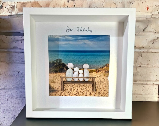 Pebble Art Picture - A Family at the Beach