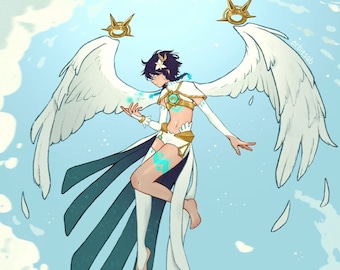 Genshin Auswirkungen - Anemo Archon, Barbados | Kunstdruck | Illustration Print, Venti der Barde