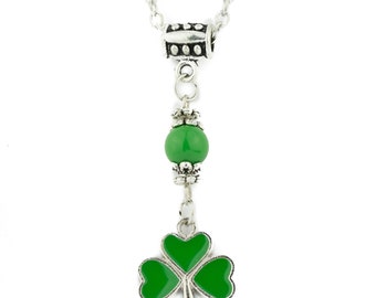 Shamrock Necklace for Women Saint Patrick's Day Jewelry Irish Celtic Accessories (Clover Y-Necklace)