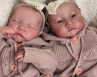 Lifelike Awake/Sleeping Newborn Reborn Baby Twins | Realistic 3D Skin With Visible Veins