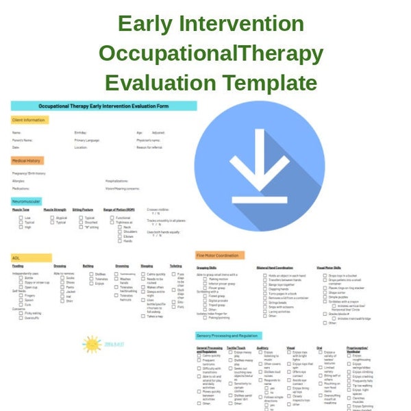 Occupational Therapy Early Intervention Evaluation Template Form