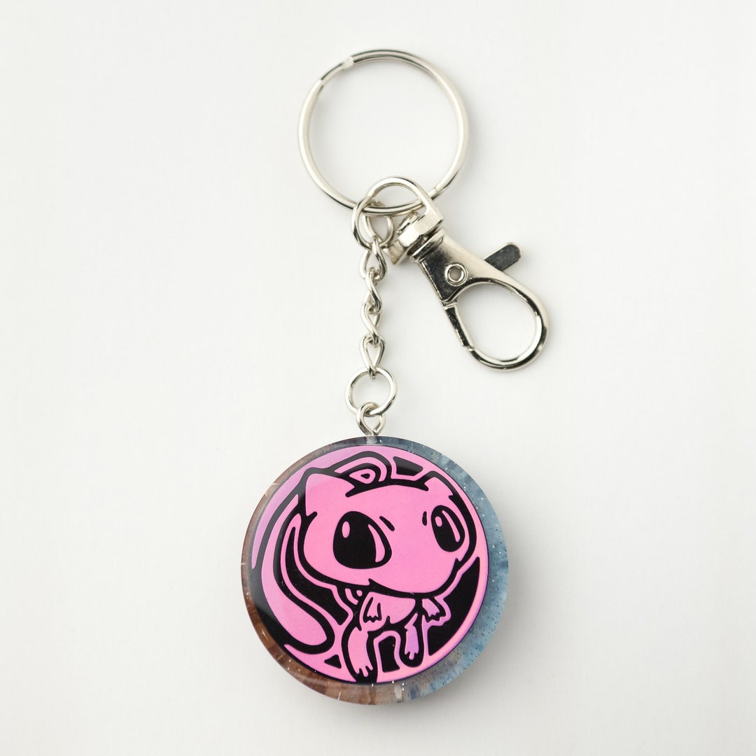 Mew Keychain Pokemon Keychain Upcycled Pokemon Coin Etsy