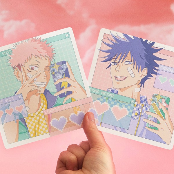 Cursed Duo Selfie | 5x5 | Pastel y2k Kawaii Aesthetic Art Prints