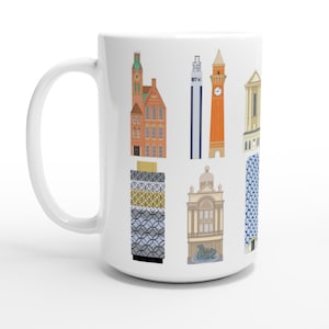 Birmingham Landmarks Mug - 15oz Ceramic Cup - Perfect Brummie Gift