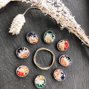 Dried Phalaris Resin Handmade Earrings Gold Hoop Black Navy Blue Green Red Drop Earrings Nature Inspired Jewelry Gift image 4