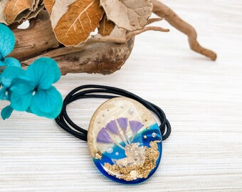 Treasure of the Ocean | Pressed Flower Sea Lavender | Handmade Resin Hairband