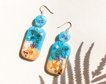 Hawaii | Travel Collection | Pressed Flower Handmade Earrings