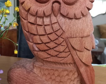Wood Carving Owl Figurines, Hand Carved, Unique Gift, Father's Day Gift, Birthday Gift, Anniversary Gift, Home Decor