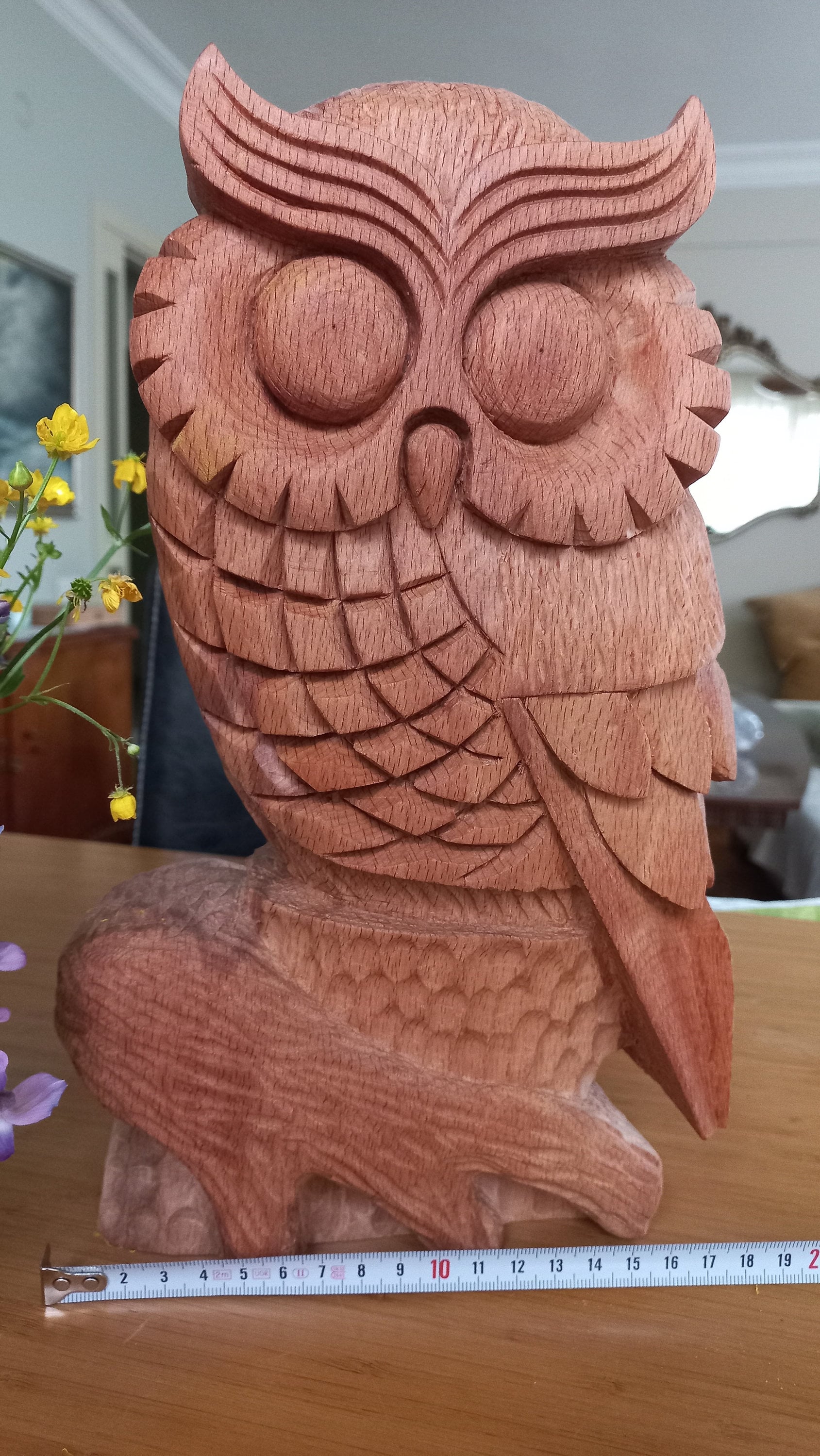 Wood Carving Owl Figurines, Hand Carved, Unique Gift, Father's Day Gift, Birthday Gift, Annivers