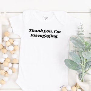 Thank you, I&#39;m Disengaging Baby Onesie ®, Lisa Barlow Baby Bodysuit, RHOSLC Baby, Bravo Fan, Baby Shower Gift, Funny, Vinyl
