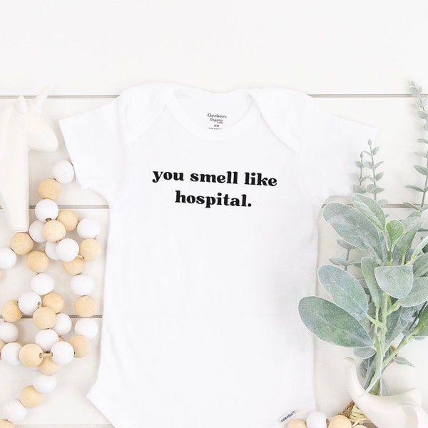 You Smell Like Hospital Baby Onesie ®, Mary Quote Baby Bodysuit, RHOSLC, Bravo Fan, Baby Shower Gift, Housewives, Vinyl