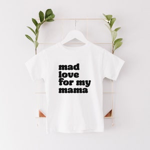 Mad Love For My Mama Tee, Toddler, Baby, Youth T-Shirt, Boys, Trendy Toddler Clothing, Black and White, Graphic Tee, Vinyl