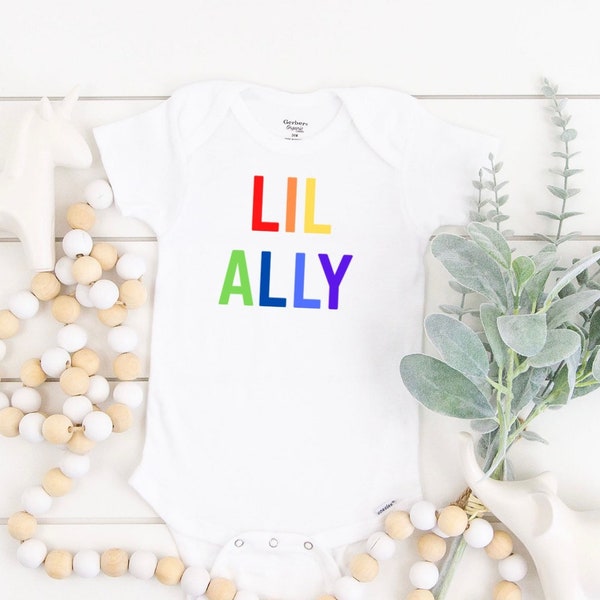 Pride Onesie®,  Lil Ally Baby Bodysuit| LGBT Onesie®, Cute Baby Clothing| Vinyl