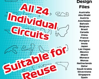 2024 Formula 1 F1 Circuits Digital Download Bundle - Use for Poster, Calendar, and More! svg png Files Included