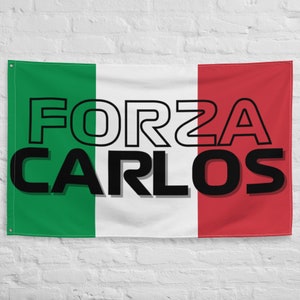 Forza Carlos F1 Flag Sainz Bandiera Formula 1 Ferrari Fan Gift