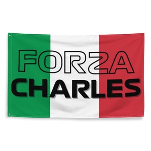 Forza Charles F1 Flag Leclerc Bandiera Formula 1 Ferrari Fan Gift