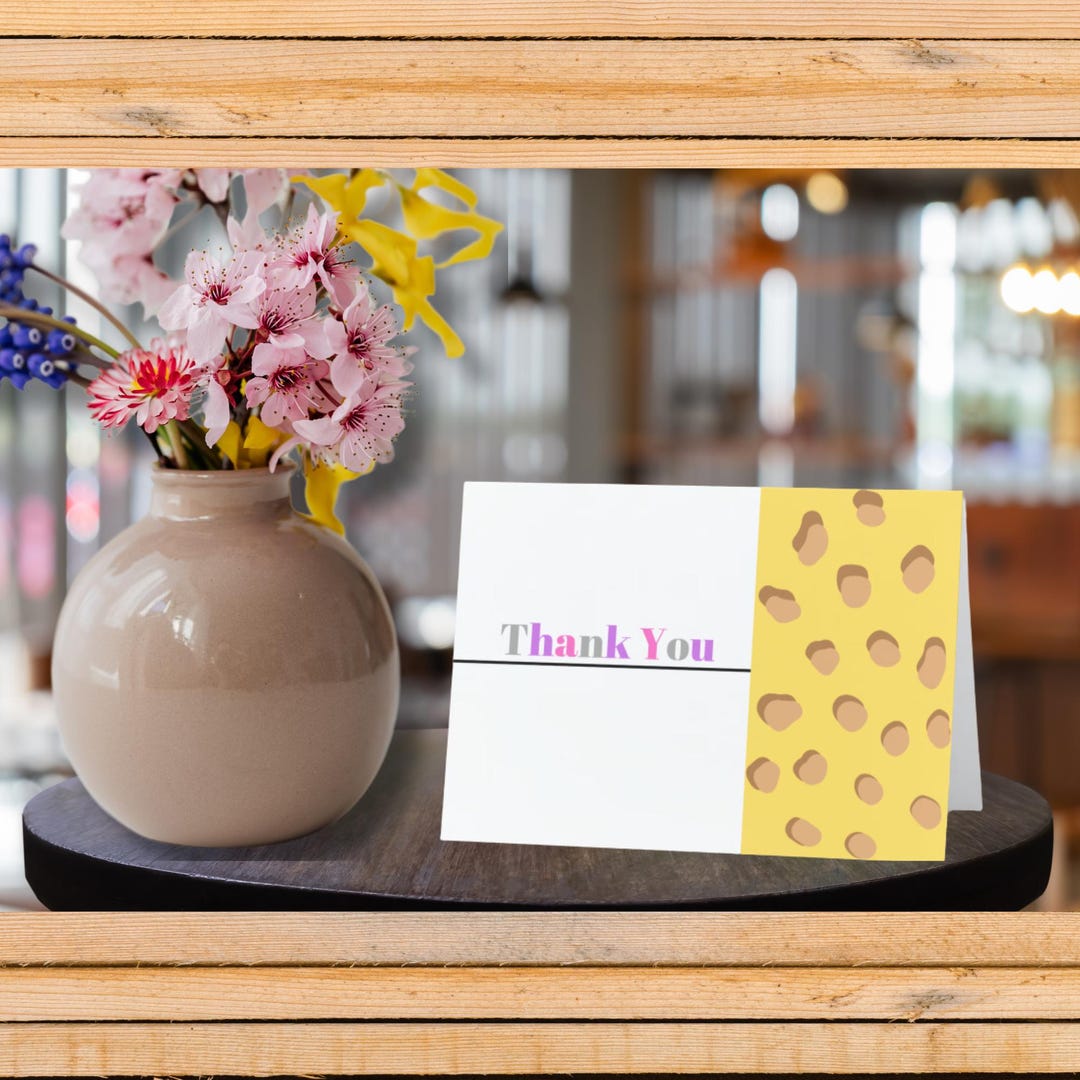 Printable Animal Print Thank You Card: Colorful Appreciation (digital ...