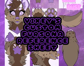 READ DESC | Custom Fursona Reference Sheet A | Cheap | Vixeys