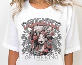 Daughter of the King shirt, Trendy Boho Christian tshirt for women, Scripture quote, Bible verse, Christianity Worship tee