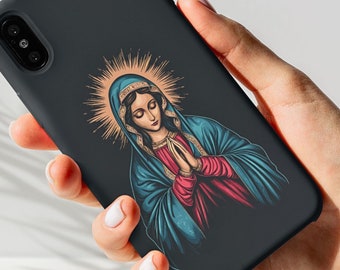 Jungfrau Maria Telefonhülle, katholische Handyhülle für iPhone, Galaxy, Maria Mutter Gottes, katholisches Muttergeschenk, religiöse Geschenke