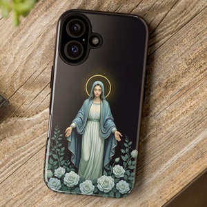 Katholische Geschenk Jungfrau Maria Handyhülle, Religiöse Handyhülle, iPhone, Galaxy, Pixel Tough Case, Marian Schützendes Smartphone Zubehör