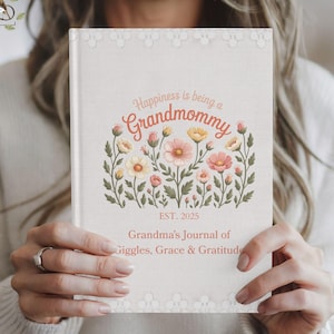 Grandma Custom Journal, Personalized Est. Year Hardcover Journal for Grandmothers, Mother&#39;s Day Gift, Grammy Birthday Gift, Memory Book