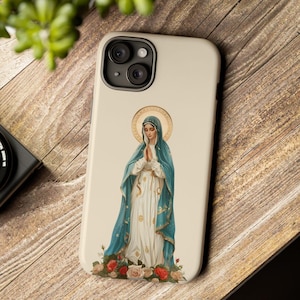 Jungfrau Maria Handyhülle, katholische Handyhülle für Galaxy, iPhone, Pixel, Maria, Mutter Gottes, katholisches Muttergeschenk, marianisches Weihnachtsgeschenk