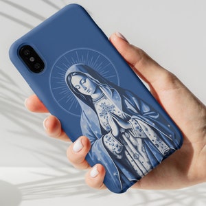 Jungfrau Maria Handyhülle, Katholischer Glaube Handyhülle für iPhone, Galaxy, Pixel, Maria Mutter Gottes, Christliches Geschenk, Religiöses Geschenk