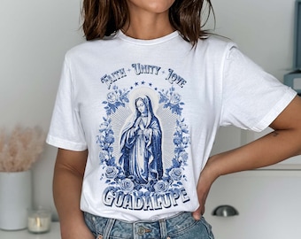 Virgen de Guadalupe shirt, Nuestra Señora de Guadalupe, Catholic t-shirt, Faith Tee, Our Lady of Guadalupe Unisex Softstyle T-Shirt