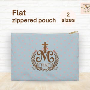 Marys Filer Katholischer flacher Beutel mit Reißverschluss, Geschenke für katholische Frauen, Marian Rosenkranz Tasche, Mass Essentials, Kapelle Schleier Tasche, katholische Mutter Geschenk