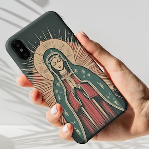Jungfrau Maria Telefonhülle, katholische Handyhülle für iPhone, Galaxy, Pixel, Maria Mutter Gottes, katholisches Muttergeschenk, religiöse Geschenke