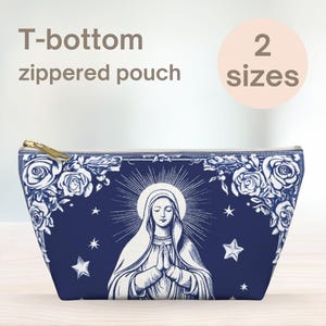 Jungfrau Maria Reißverschlusstasche, katholische Tasche, Mass Essentials Rosenkranztasche, Heilige Mutter Gottes, religiöse Geschenke für katholische Frauen