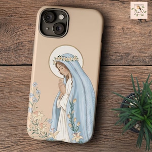 Katholische Telefonhülle, Jungfrau Maria Tough Cover für iPhone, Samsung Galaxy, katholisches Geschenk für Frauen, St.Mary Geschenk für Mutter, Geschenk zur Marienverehrung