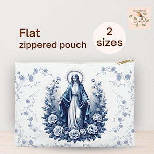 Heilige Maria Reißverschlusstasche, katholischer Beutel, Gebetsbuch-Rosenkranztasche, Messwesens-Schleiertasche, katholische Muttergeschenk, marianisches Hingabegeschenk