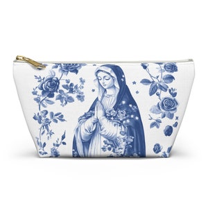 Jungfrau Maria Reißverschlusstasche, katholischer Beutel, marianisches Devotion-Geschenk, Rosenkranztasche Heilige Mutter Gottes katholisches Muttergeschenk, religiöse Geschenke