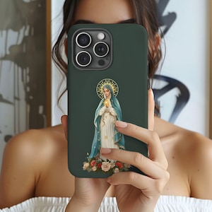 Katholische Handyhülle, Jungfrau Maria Handy-Hülle für iPhone, Galaxy, Pixel, Mutter Gottes, Katholisches Muttergeschenk, Religiöse Geschenke