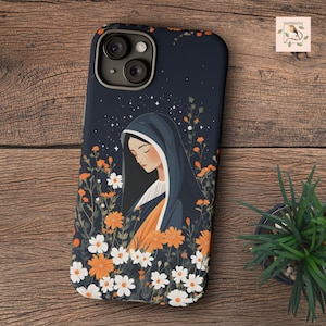 Jungfrau Maria Handyhülle, Katholische Tough Case für iPhone, Galaxy, Blessed Mary Mutter Gottes, Religiöse Geschenke für Frauen, Katholische Mutter Geschenk