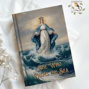 Catholic Journal, Stella Maris Star of the Sea Gratitude Hardcover Journal, Reflections Notebook, Prayer Book for Catholics, Catholic Gifts