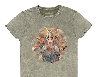 Virgin Mary Catholic tshirt, Blessed Mary mother of God, Maria's sacred heart Christian gift, Our holy Mother, Faith inspirational tee